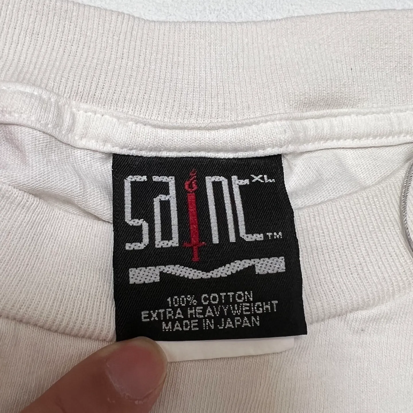 SAINT Mxxxxxx VANITY SS TEE/WHT Jesus Butterfly Print Short Sleeve Off-White S-XL Cylindrical No Side Seam Fabric 220g High Weight OE Yarn ⚠️Note: It is almost meaningless if it is not a cylindrical fabric Customized main mark/wash mark/little angel anti-counterfeiting label Original-level printing factory Top purchasing level